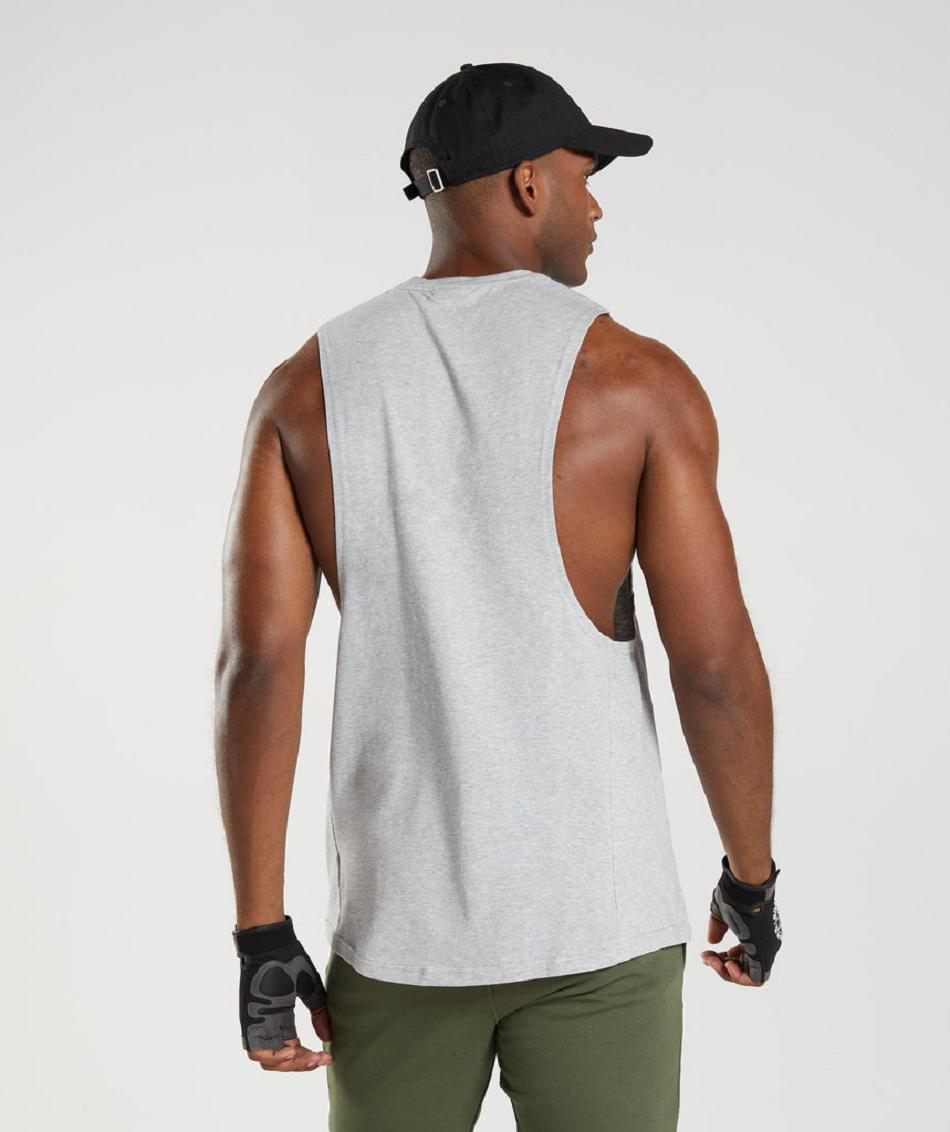 Camiseta Tirantes Gymshark React Drop Arm Hombre Gris Claro | CO 3176VRW